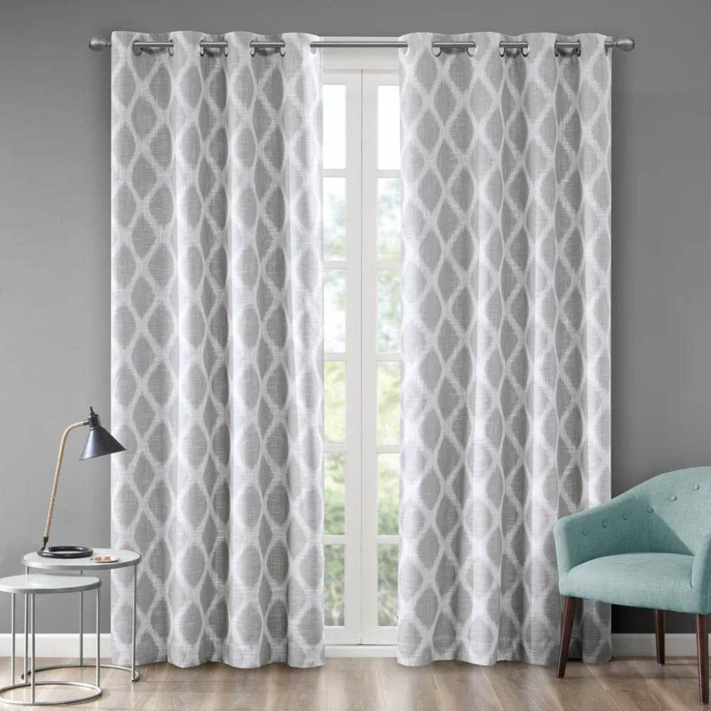 Printed Ikat Blackout Privacy Curtain Panel 50x84-Inch