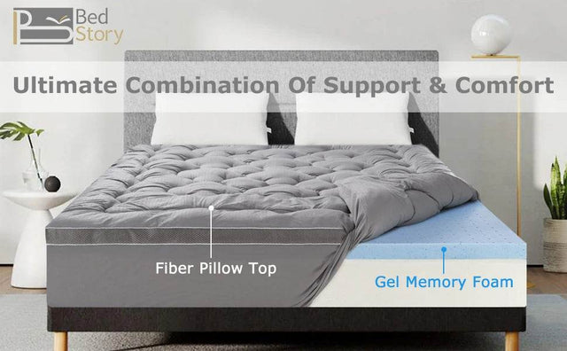 Dual Layer Gel Memory Foam Mattress Topper - Omega Lifestyles