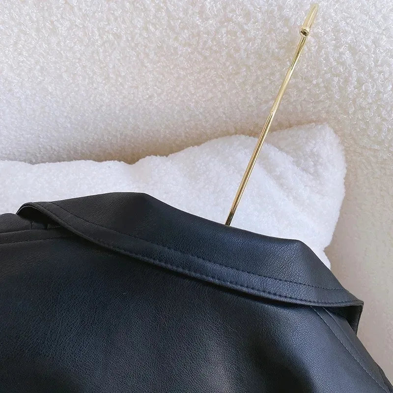 Children’s Autumn Thin Cotton Polyester PU Leather Jacket - Omega Lifestyles