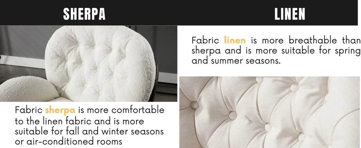 Cream Linen Mid Century Swivel Accent Chair - Omega Lifestyles