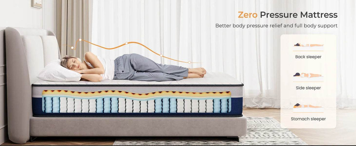 Medium Firm 10-Inch Lavender Memory Foam Hybrid Mattress - Sleep Galleria