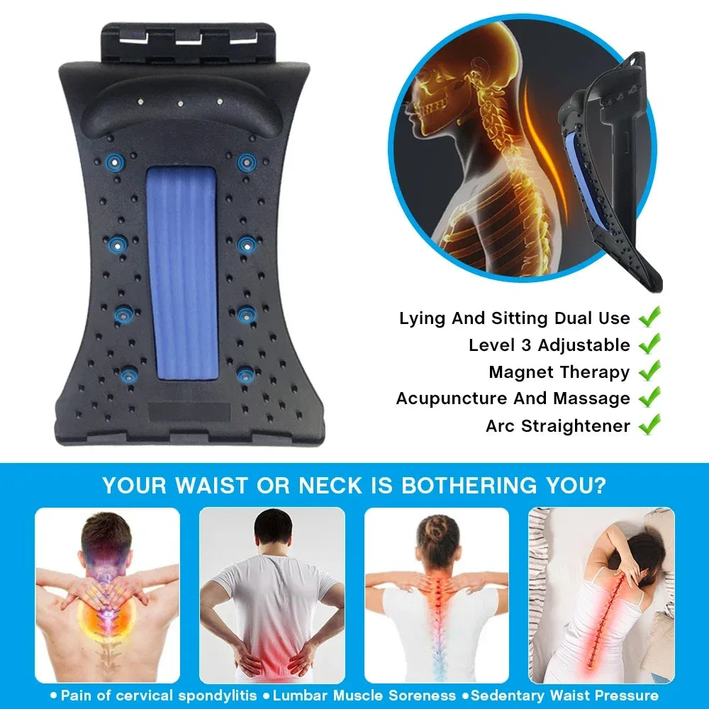 Adjustable Magnetic Neck Lumbar Spine Stretcher and Massager - Omega Lifestyles
