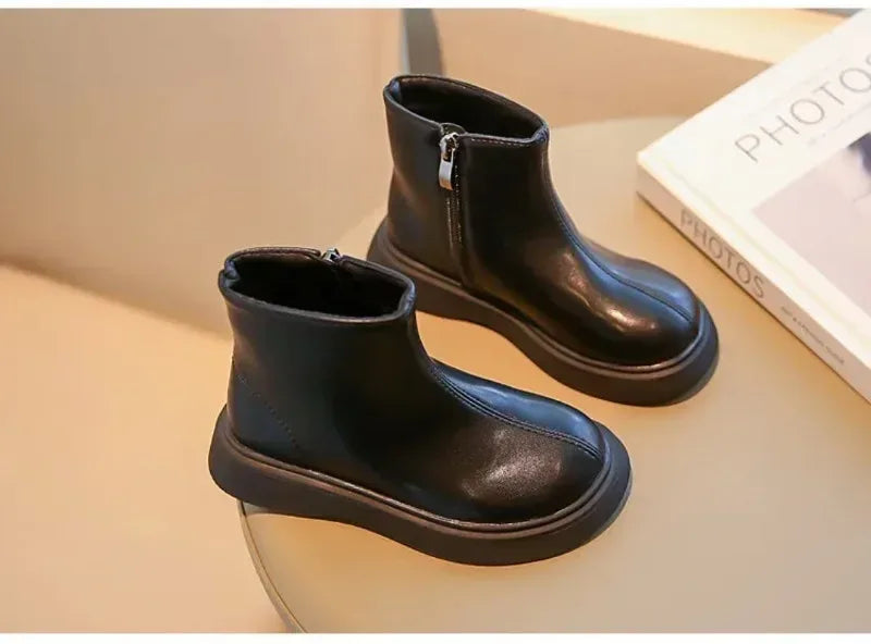 Children's Waterproof Leather Anti-Slippery Ankle Boots - Omega Lifestyles