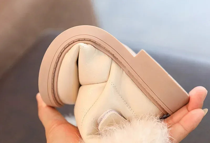Waterproof Children Winter Ankle Fur Boots with Soft Sole - Omega Lifestyles
