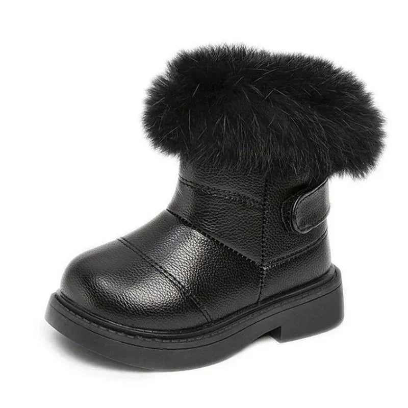 Waterproof Children Winter Ankle Fur Boots with Soft Sole - Omega Lifestyles