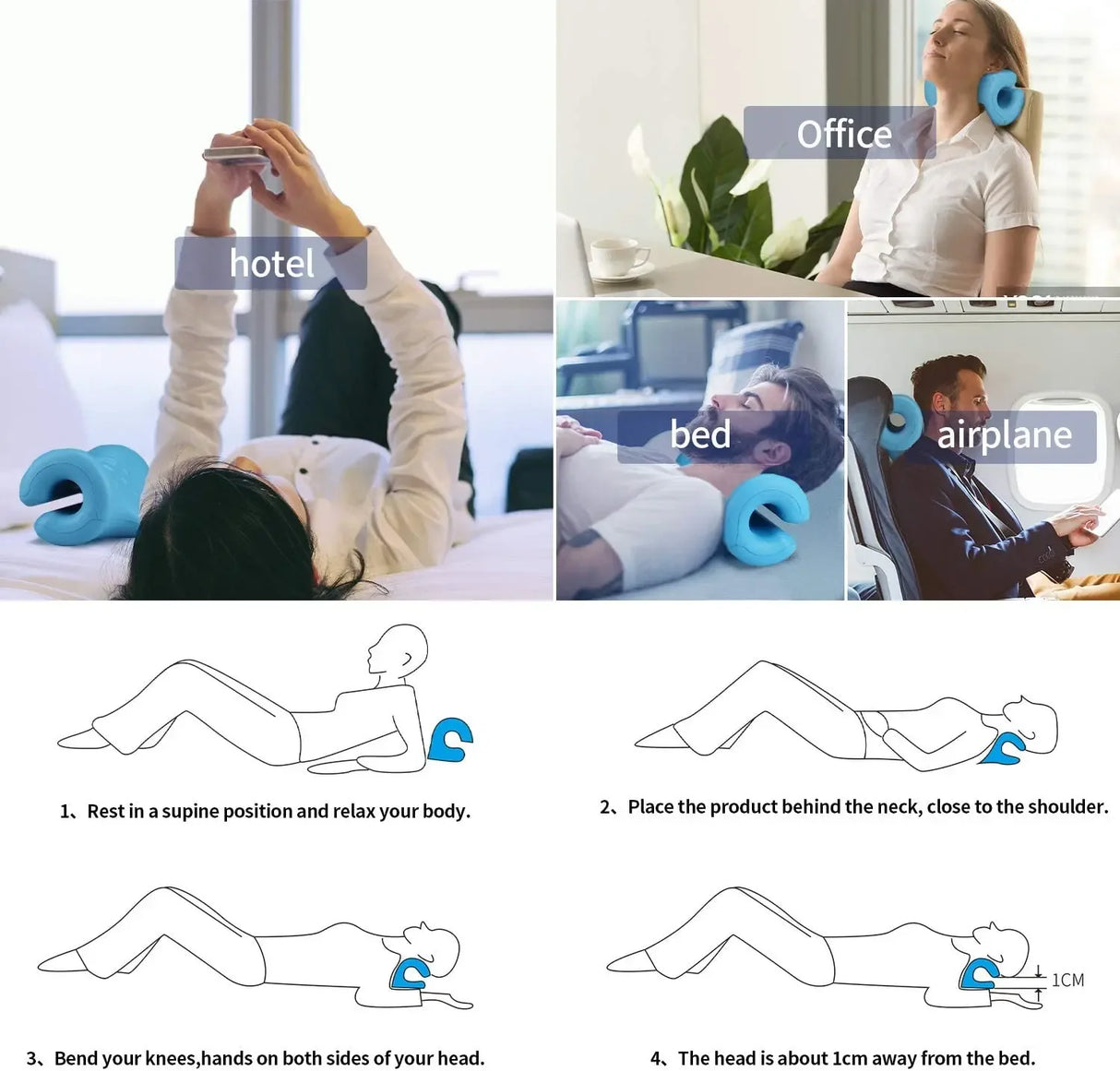 Ergonomic Cervical Spine Neck Traction Stretching Pillow - Omega Lifestyles