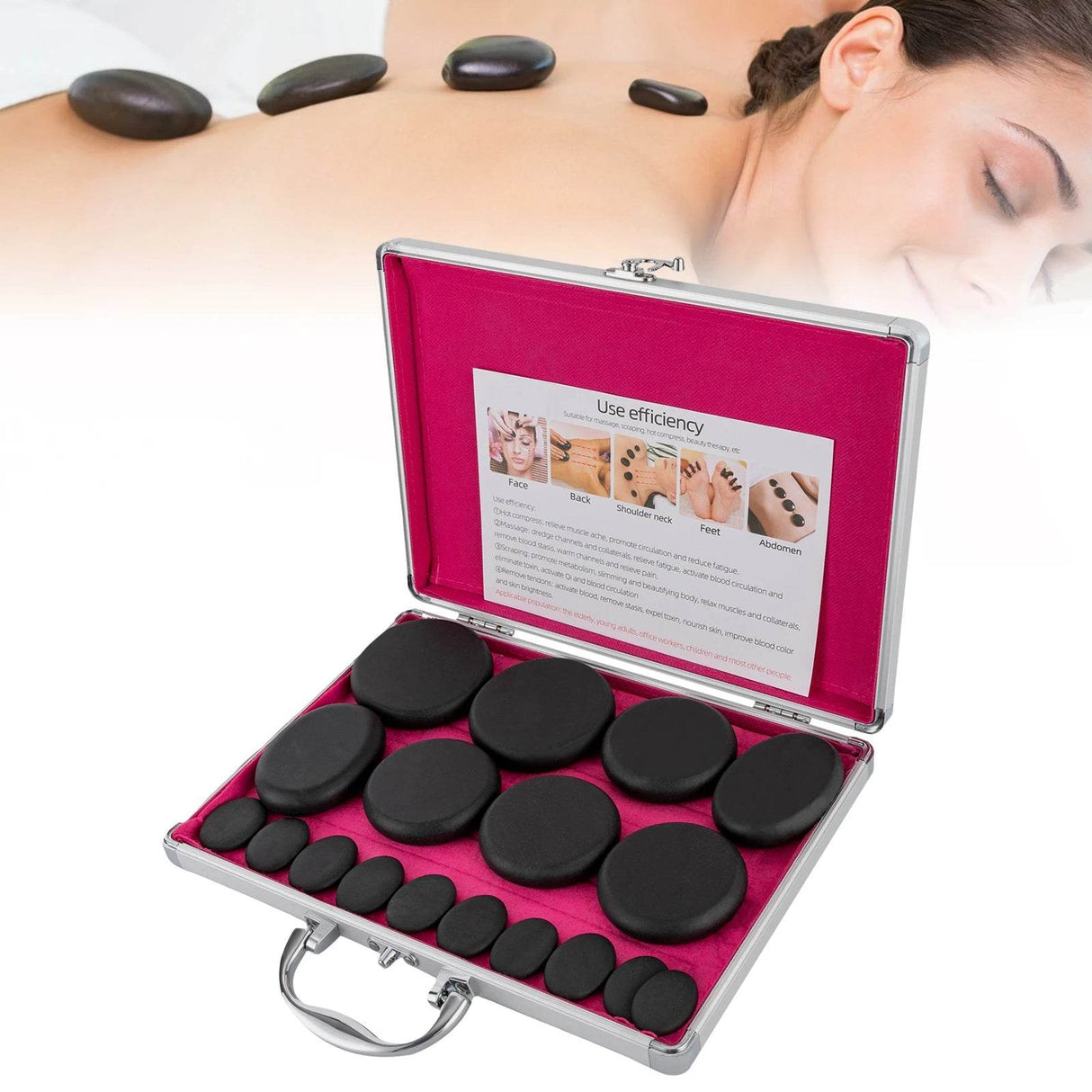 Heated Jade Massage Stones for Whole Body Relaxation - Omega Lifestyles