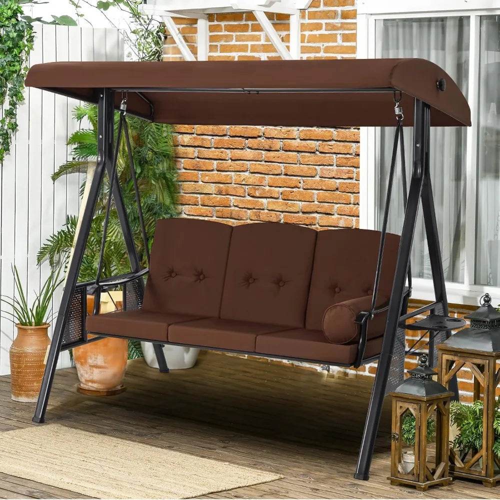 Outdoor Patio Swing with Adjustable Canopy - Omega Lifestyles