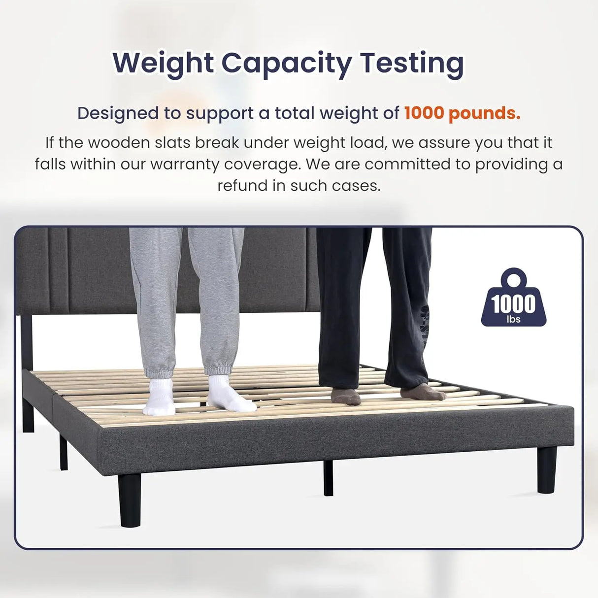 Queen Upholstered Linen Platform Bed Frame With Storage