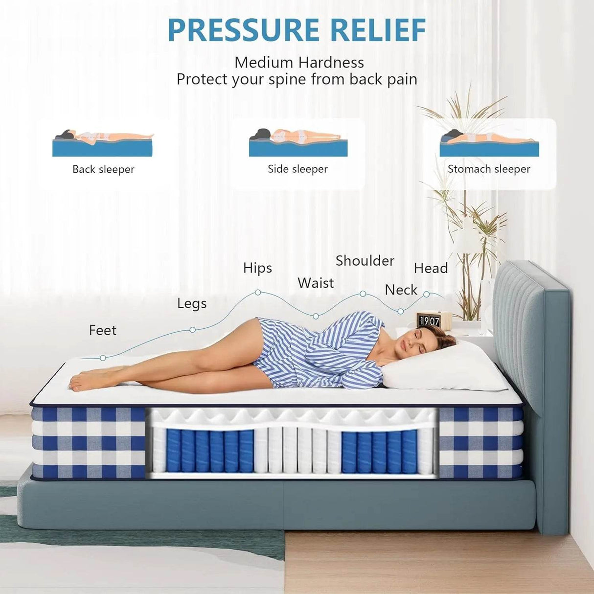 Medium 11-Inch Hybrid Cooling Gel Memory Foam Mattress - Sleep Galleria