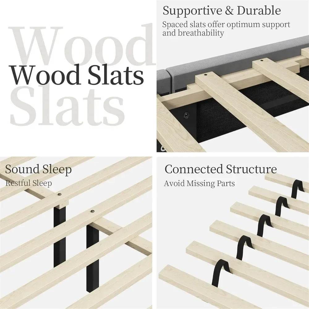 Upholstered Wing Side Bed Frame - Omega Lifestyles