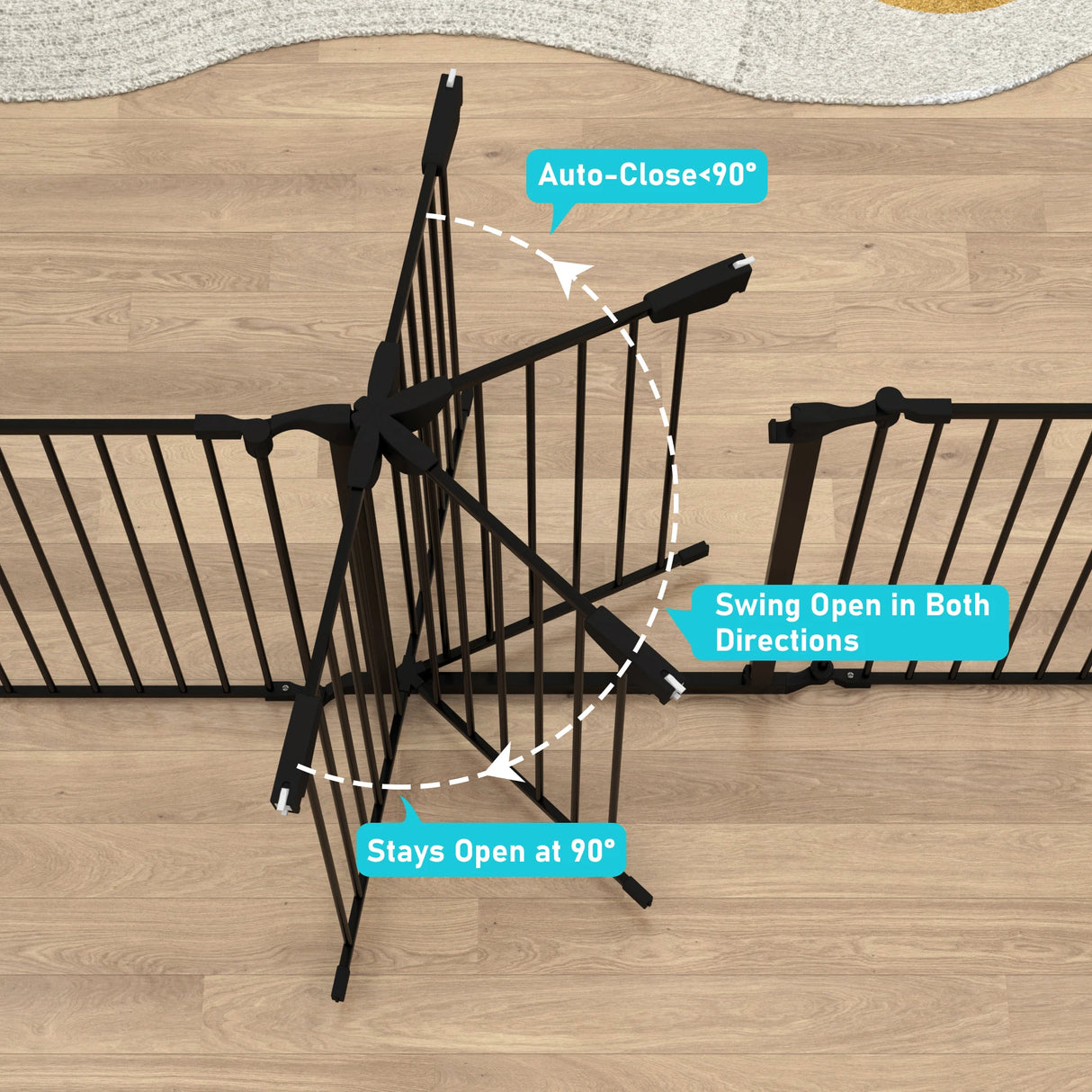 Metal Safety Playpen Baby Gate Pet Fence 3-Panel 30-Inch Height