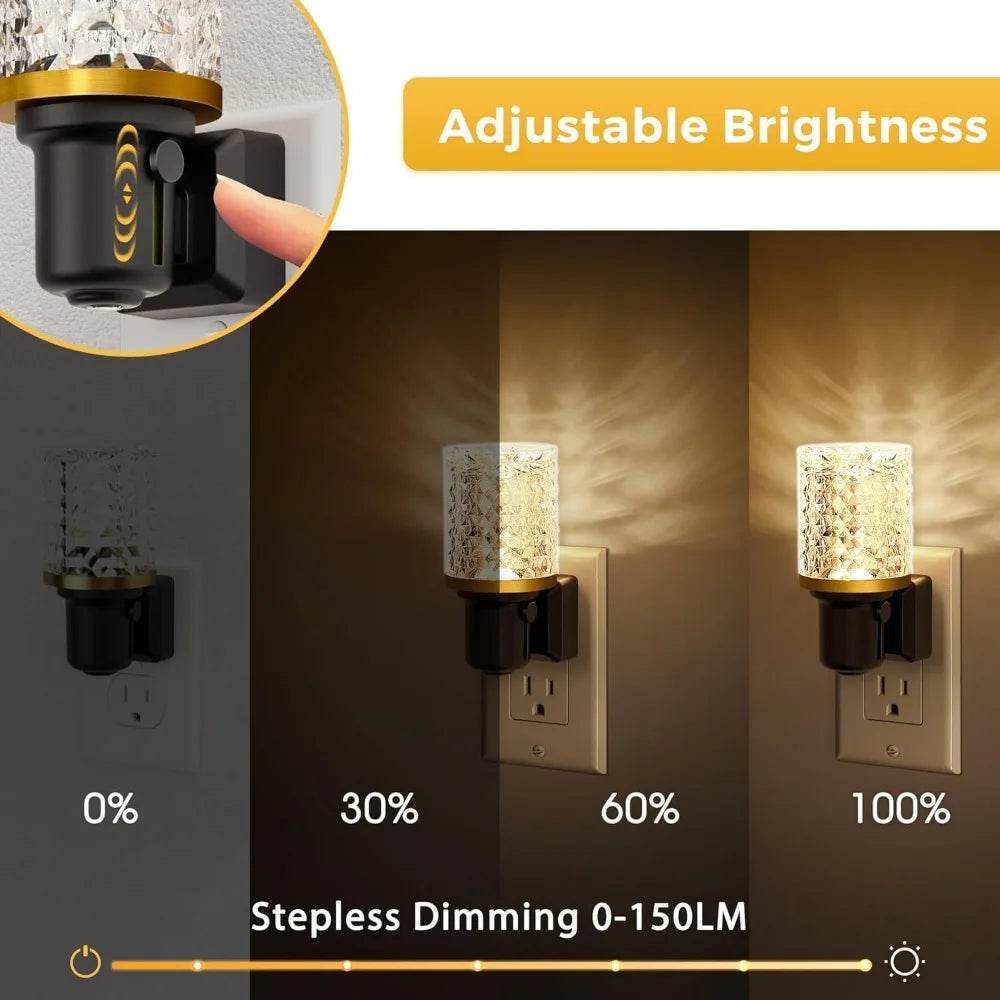 Adjustable Dimmable LED Crystal Decorative Night Light