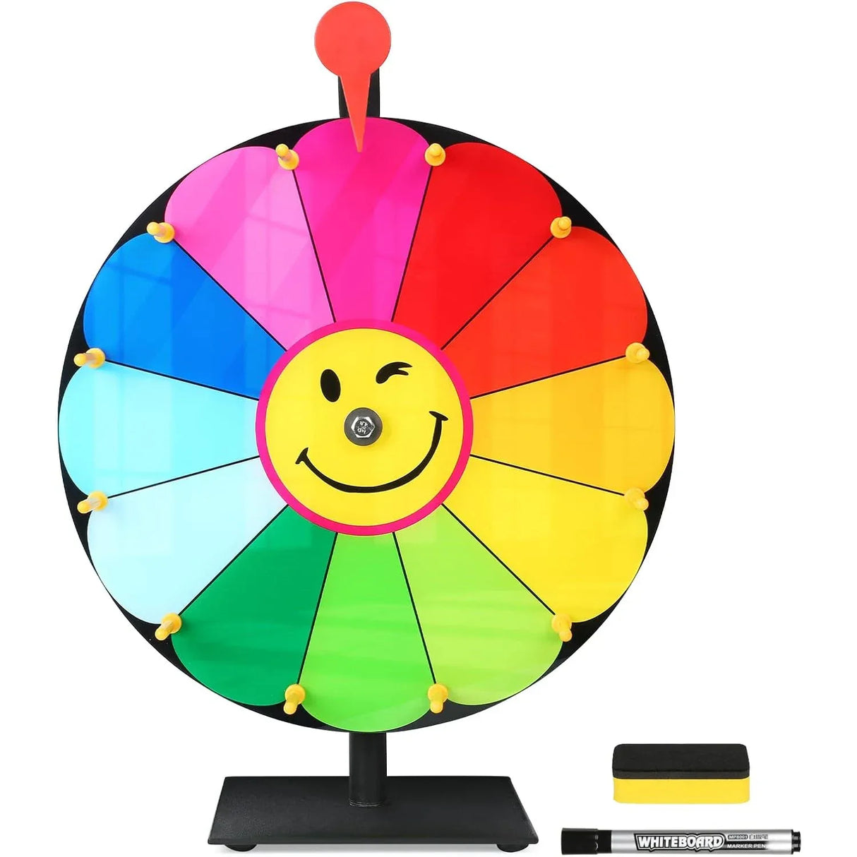 12-Slot Metal Prize Wheel Spinner with Stand - Omega Lifestyles