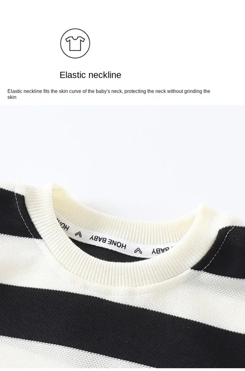 2-Piece Striped Polyester Toddler Summer Outfit Set