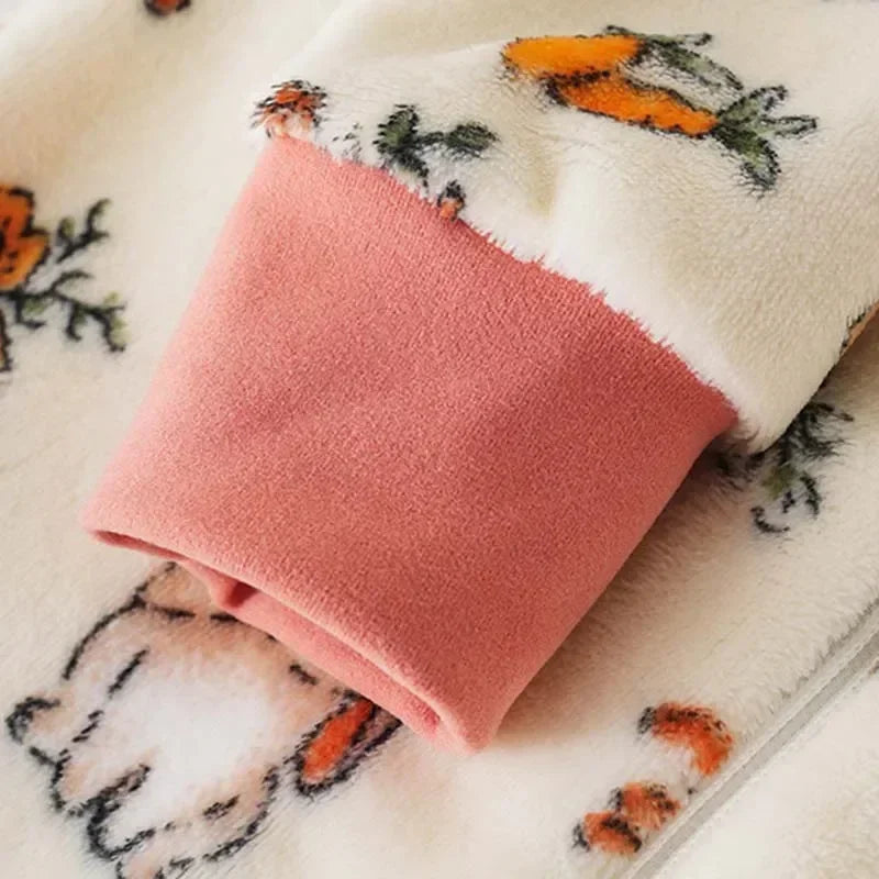 Kids Winter Plush Flannel Fleece Panda Pajamas