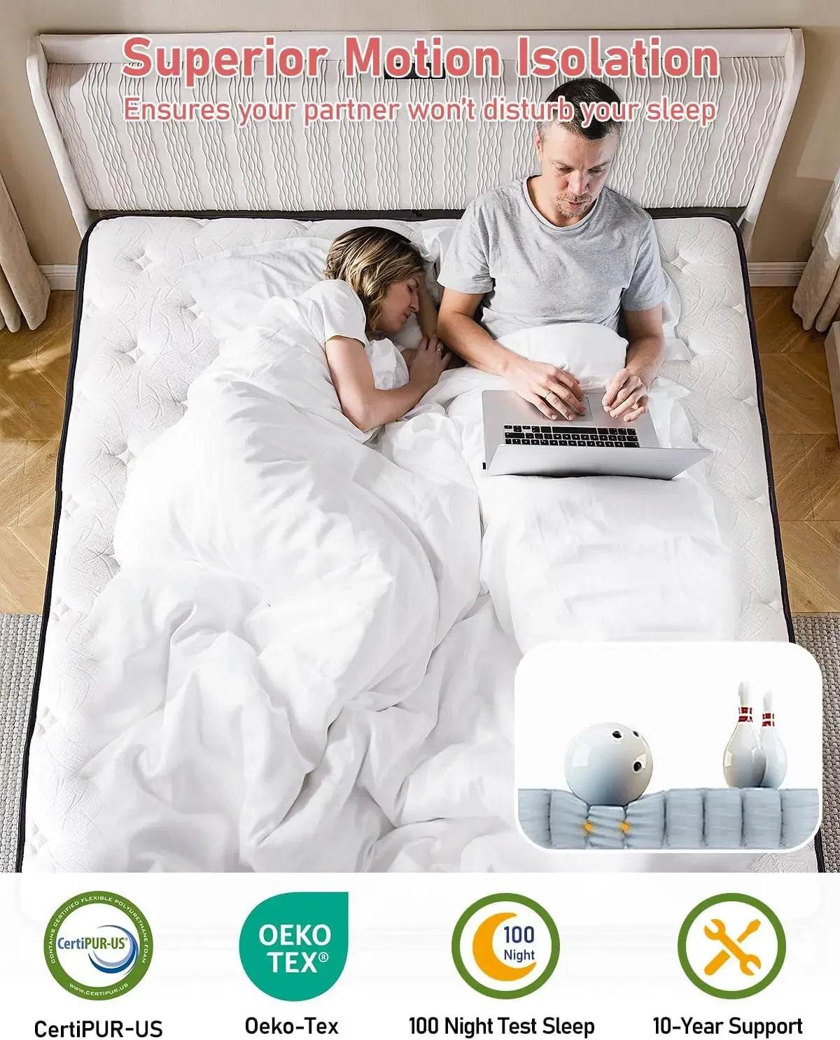 Medium Hybrid Gel-Infused Memory Foam Mattress - Sleep Galleria