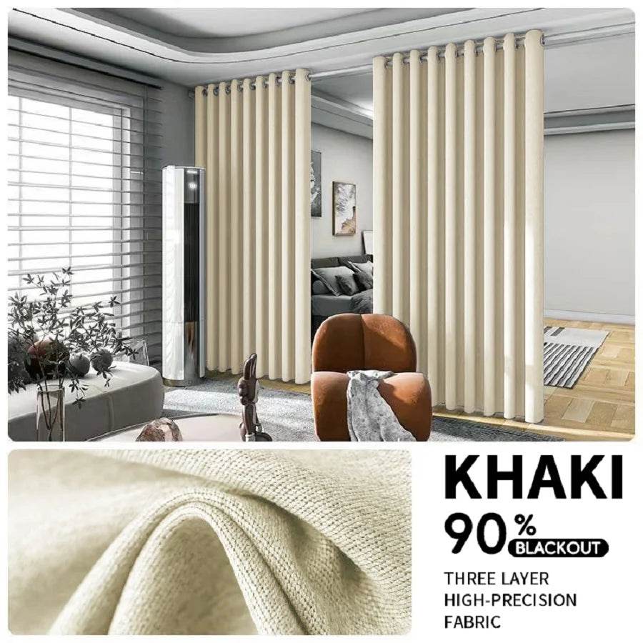 2-Piece Noise Reduction Grommet Top Room Divider Curtain