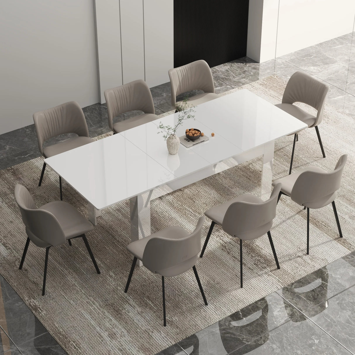 Modern Extendable Wooden Dining Table For 6 To 10 Persons