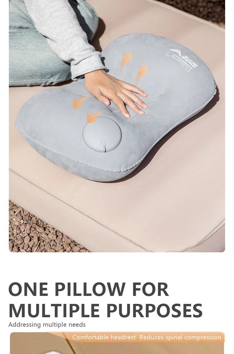 Inflatable Portable Camping Pillow With Built-In Pump - Omega Lifestyles