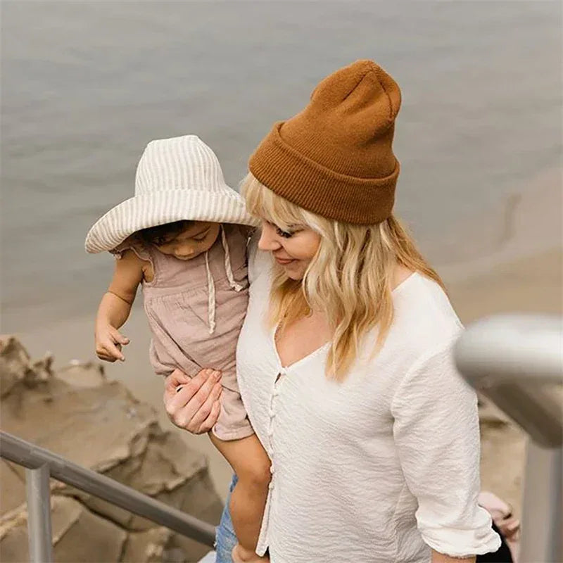 Cotton Linen Baby Kids Summer Sunhat With Wide Brim - Omega Lifestyles