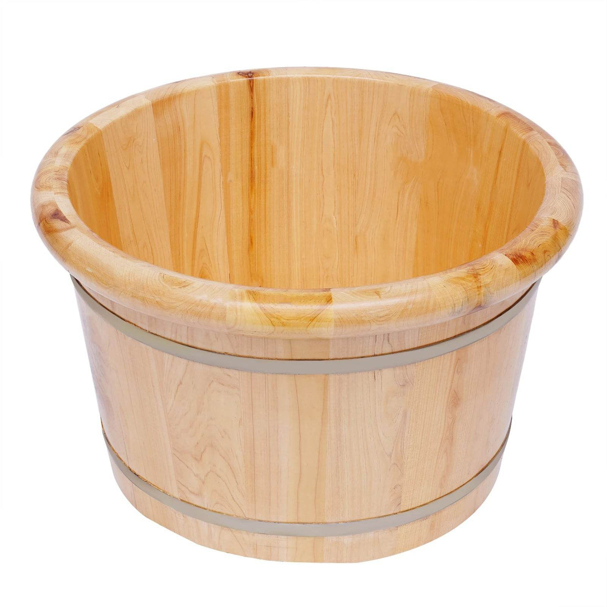 Cedar Wood Foot Bath Bucket With Massage Roller