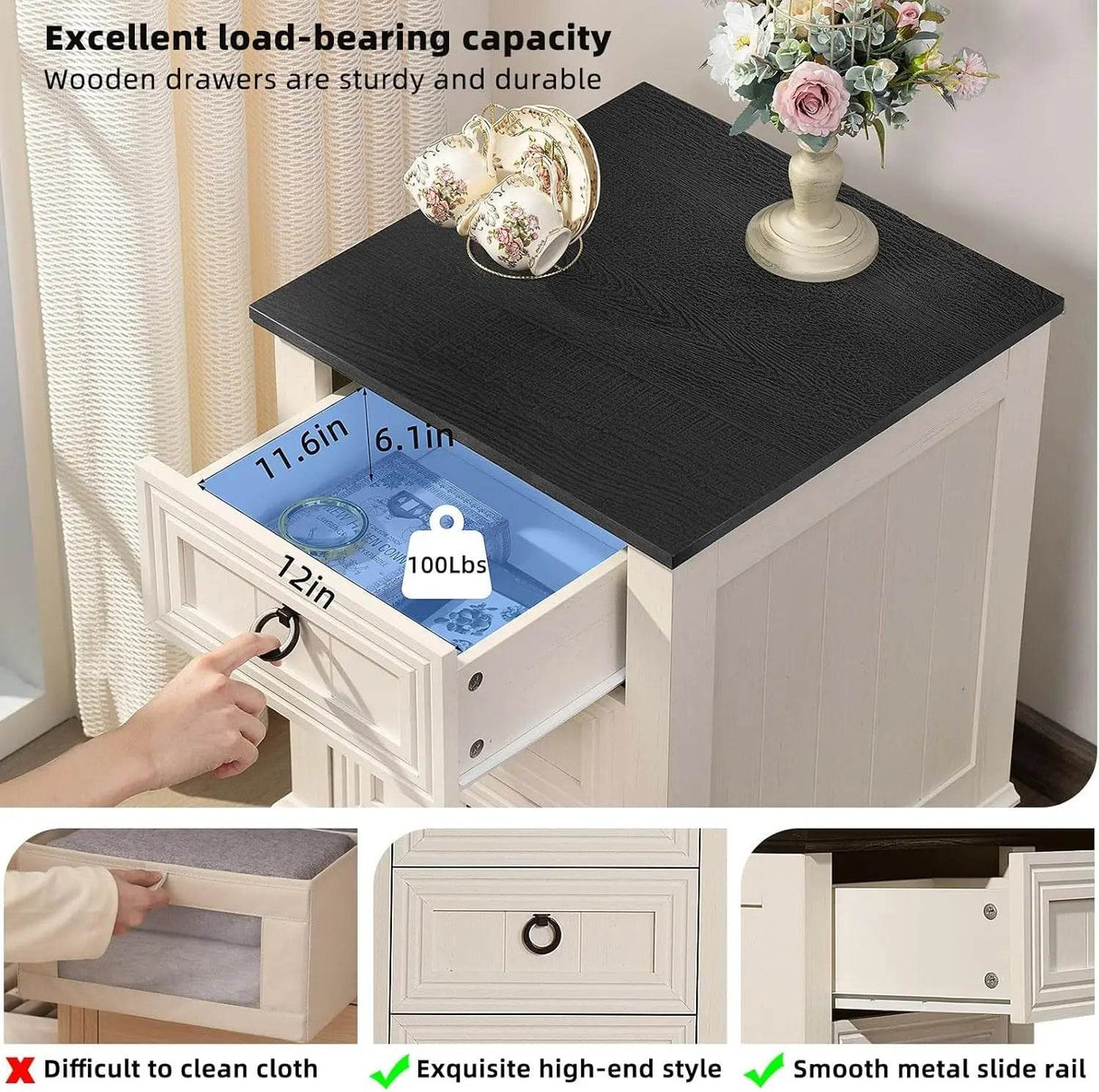 Farmhouse 3-Piece Dresser And Nightstand Set - Omega Lifestyles