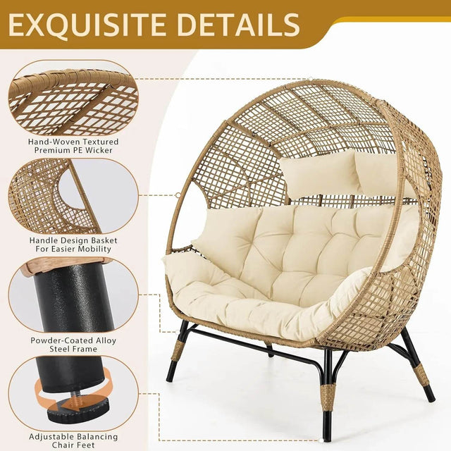 Oversized Double Egg Chair With Cushions - Omega Lifestyles