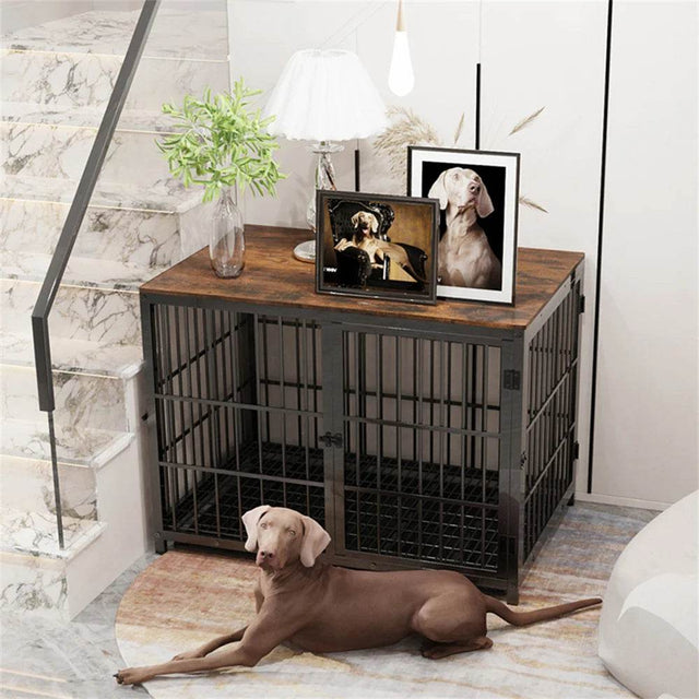 Multifunctional Wooden Dog Crate With Removable Tray - Omega Lifestyles