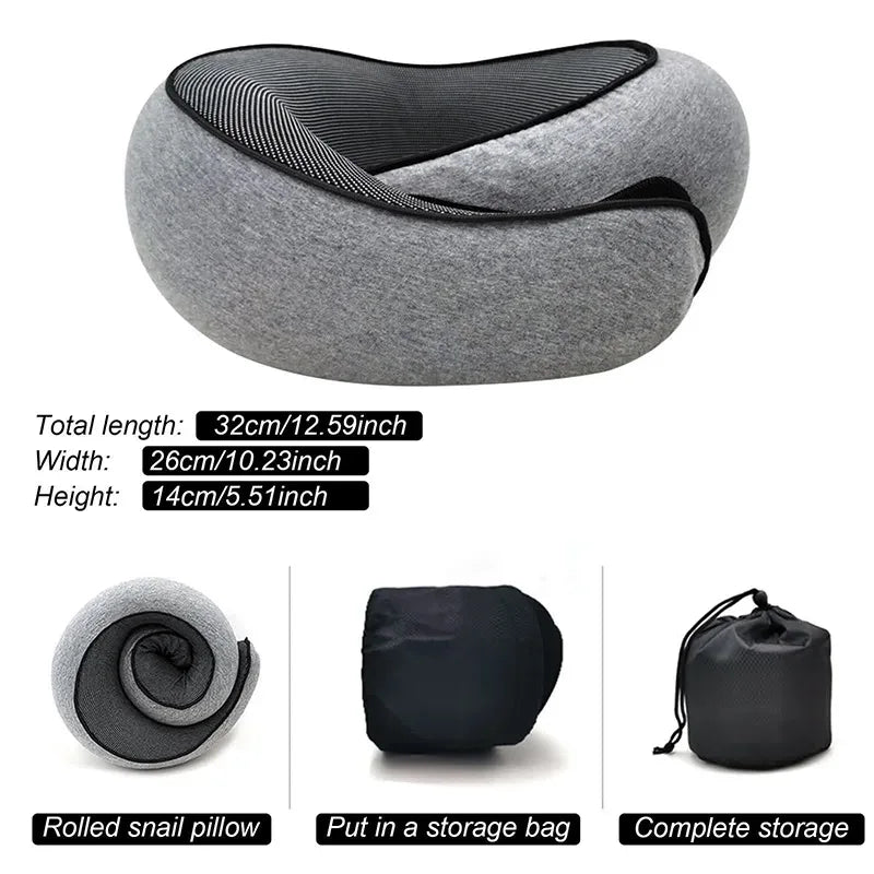 Memory Foam Travel Neck Pillow Adjustable U-Shape Support - Omega Lifestyles