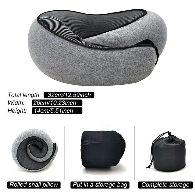 Memory Foam Travel Neck Pillow Adjustable U-Shape Support - Omega Lifestyles