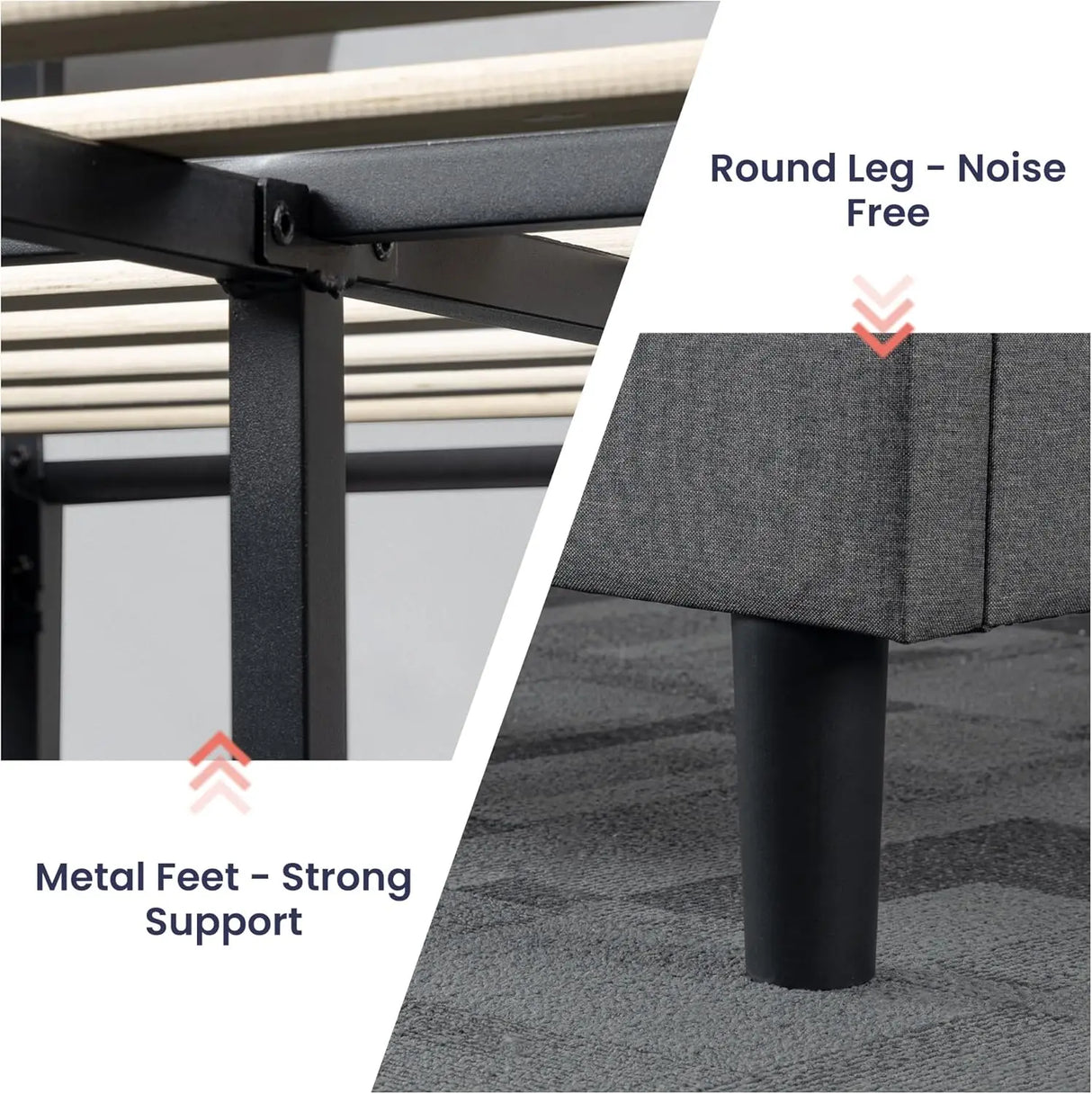 Queen Upholstered Linen Platform Bed Frame With Storage