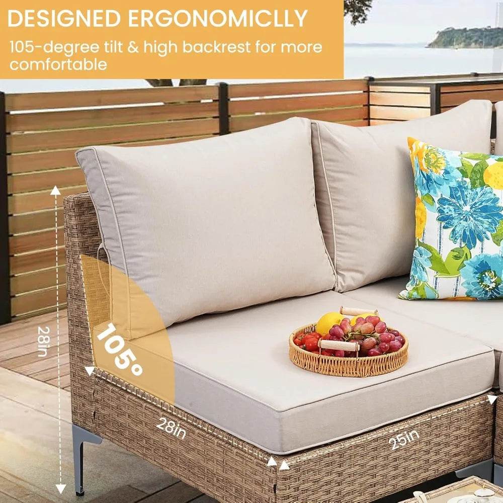 7-Piece Wicker Patio Furniture Set - Omega Lifestyles