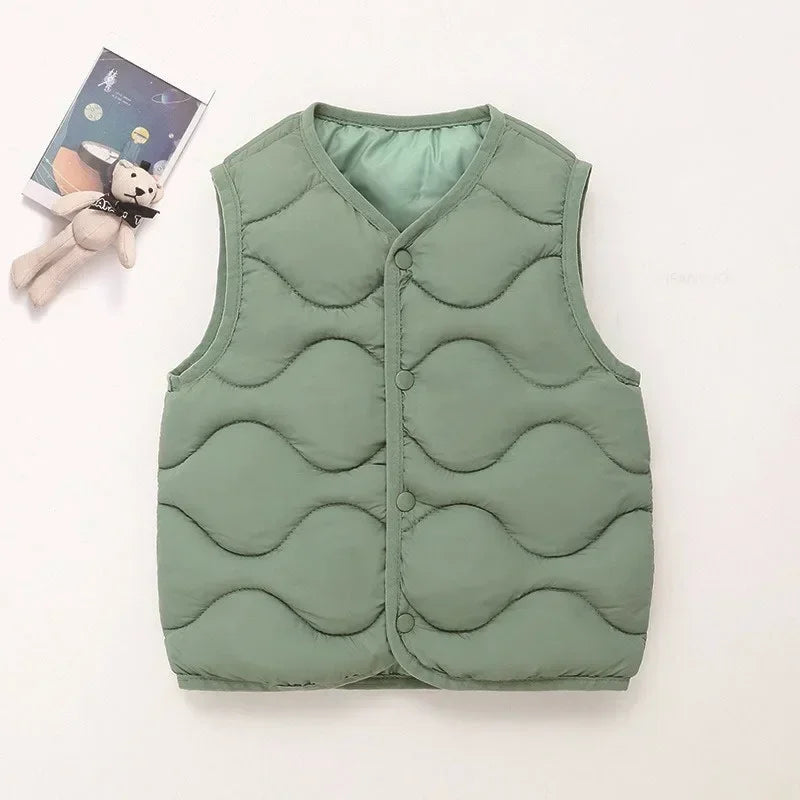 Children’s Thickened Cotton-Polyester Warm Winter Vest
