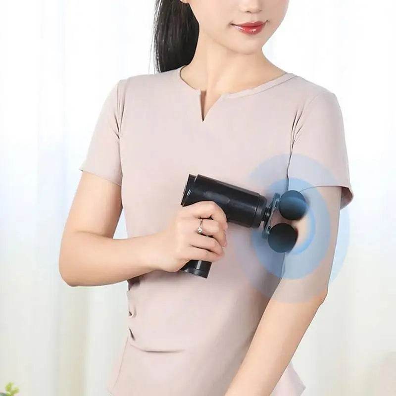 Portable Quiet Handheld Electric Muscle Massager with 4 Heads - Sleep Galleria