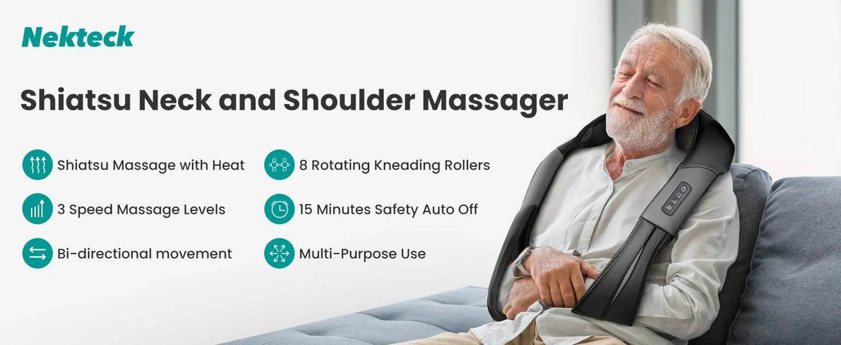 Deep Tissue Shiatsu Neck Shoulder Massage Device - Sleep Galleria