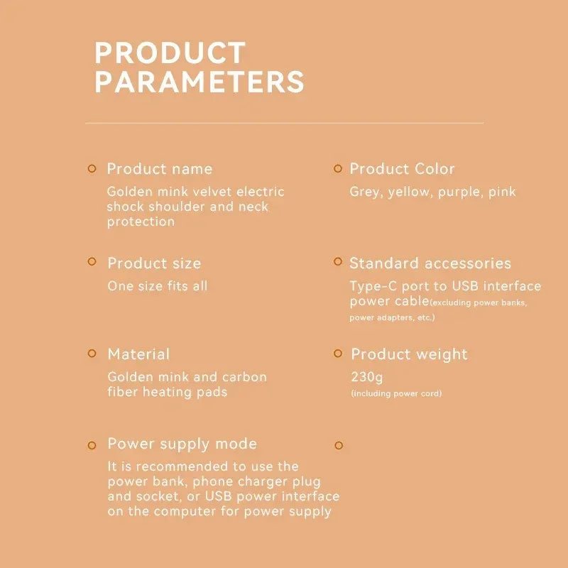 Electric Heating Plush Neck Shoulder Wrap With Vibration - Omega Lifestyles