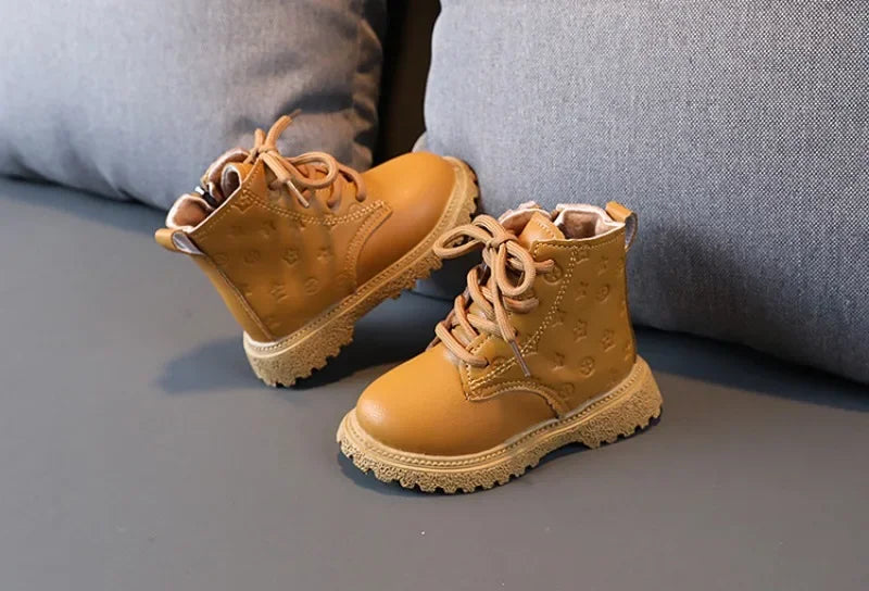 Kids Waterproof Wool Lined Height Increasing Ankle Boots