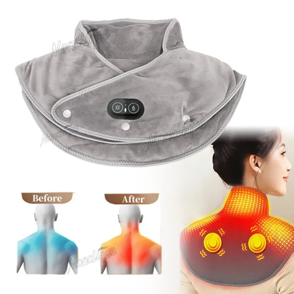 Electric Heating Neck Shoulder Pad With Vibration Massage - Omega Lifestyles