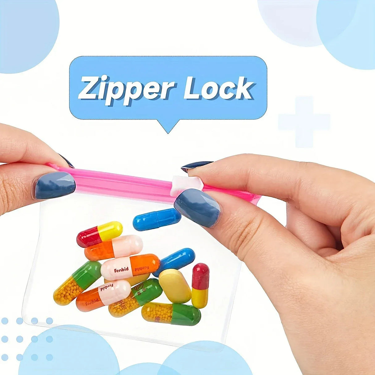 Set of 7 Waterproof EVA Pill Dispenser Storage Bags - Omega Lifestyles