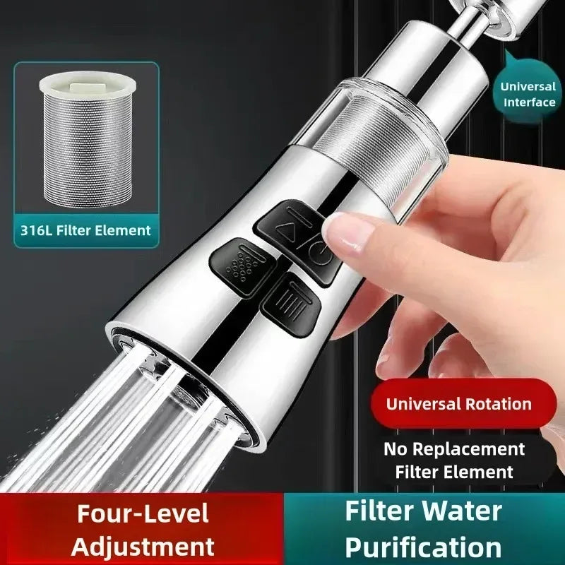 3-In-1 Kitchen Faucet Extender With Filter And 720° Rotation - Omega Lifestyles