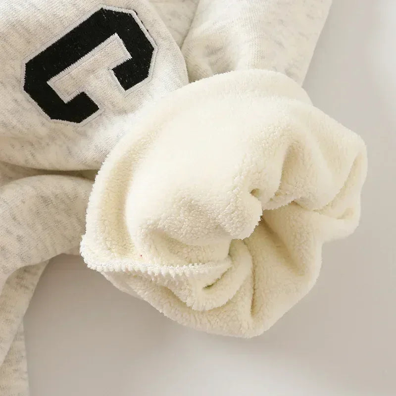 Baby Winter Thick Cotton Knit Zippered Romper - Omega Lifestyles