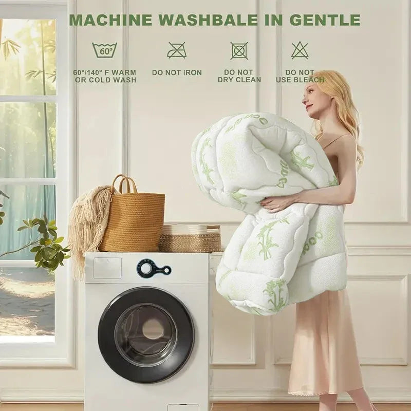 Ultra Soft Bamboo Quilted Mattress Topper Twin-39x75inch - Omega Lifestyles