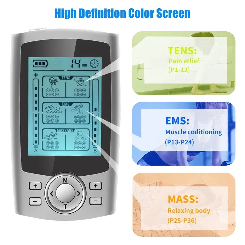 Digital Dual Channel TENS Unit EMS Muscle Stimulator Therapy - Omega Lifestyles