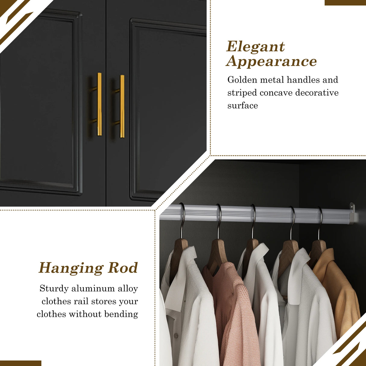 Modern Minimalist 4-Door LED Armoire Wardrobe Closet