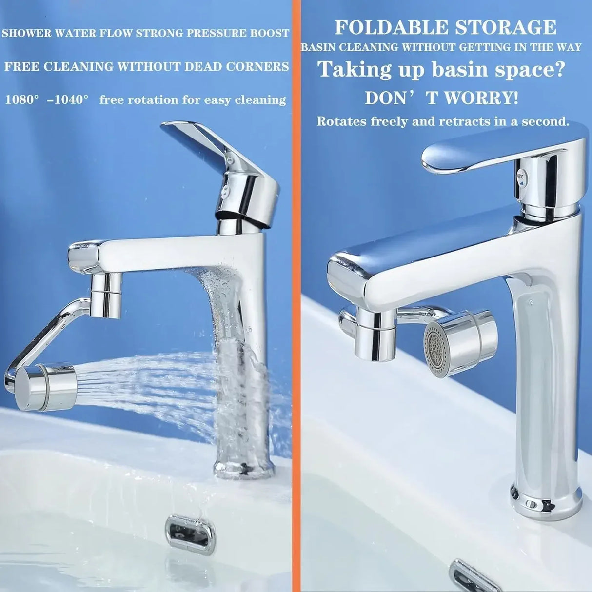 Splash-Proof 1080° Rotating Dual Mode Faucet Extender Set - Omega Lifestyles