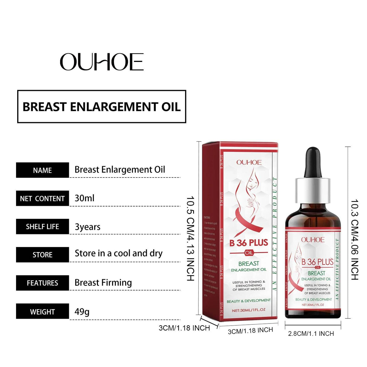 Herbal Breast Enlargement Massage Oil for Elastic Skin