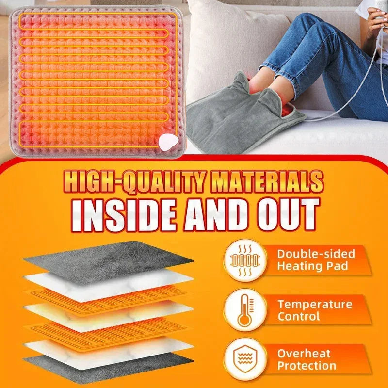 Electric Plush Cotton Heated Foot Warmer Pad - Omega Lifestyles
