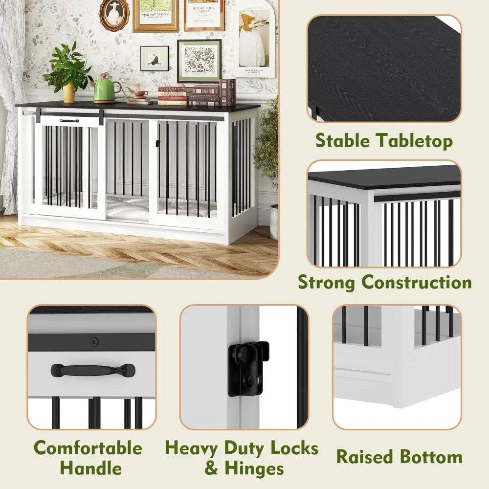 Extra Large Indoor Heavy Duty Furniture-Style Dog Crate - Omega Lifestyles