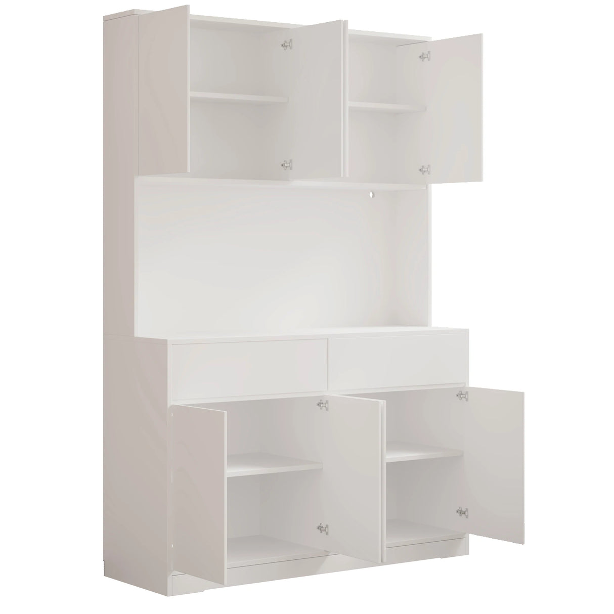 American Country Antique Wood Pantry Cabinet With LED Lights